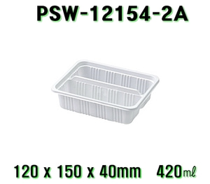엔터팩 PSW-12154-2A 1500개 검정 흰색 2칸 2구 실링용기 자동포장 분식 사각 반찬